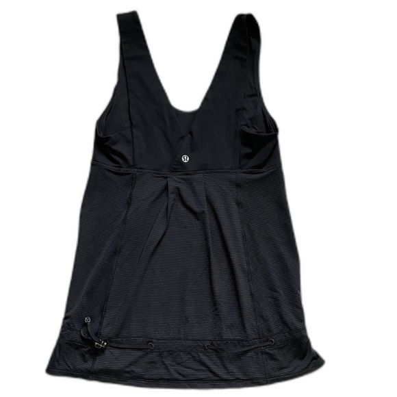 Lululemon Athletica Women's Black Pinstripe Tank w/Drawstring Waist Sz 4/6 - Picture 1 of 11